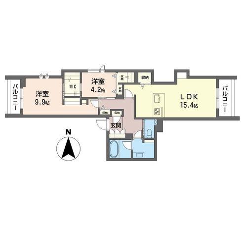クリークレジデンス幕張(2LDK/3階)の間取り写真