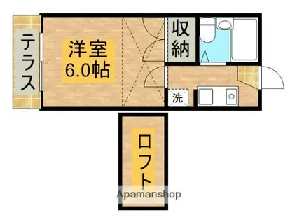 サーフアンドサンド(1K/1階)の間取り写真