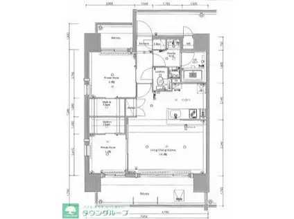 ネストピア博多グランドステージⅡ(2LDK/10階)の間取り写真