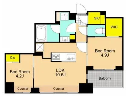 プライマル品川大井町(2LDK/5階)の間取り写真