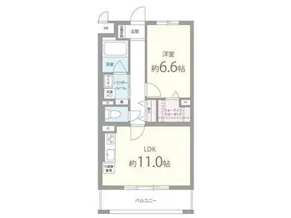 メルヴェーユ藤井寺(1LDK/2階)の間取り写真