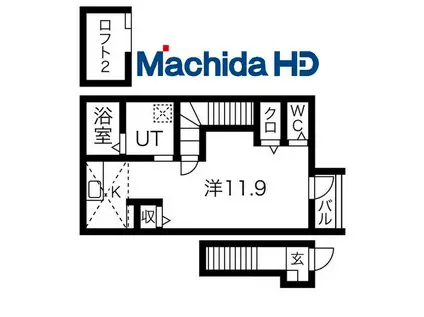 あんしん三宅08-1038(ワンルーム/2階)の間取り写真