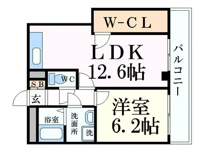カルム白鷺(1LDK/7階)の間取り写真