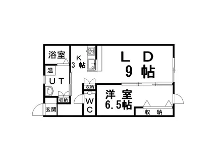 MKマンション(1LDK/2階)の間取り写真