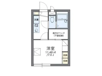 レオパレス桜町(1K/1階)の間取り写真