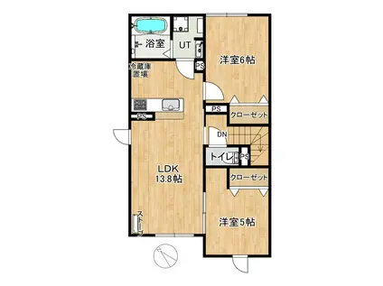 グレースサウス16(2LDK/2階)の間取り写真