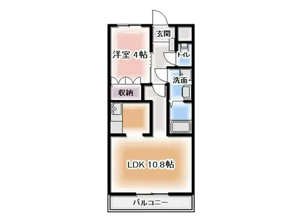 グランディール・ヒロ(2K/1階)の間取り写真