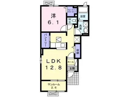 カンプ・ノウ(1LDK/1階)の間取り写真
