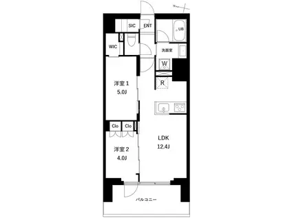 プレディアコート西日暮里(2LDK/10階)の間取り写真