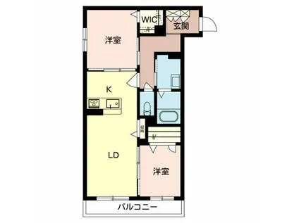 シャーメゾン ハーモニー(2LDK/2階)の間取り写真