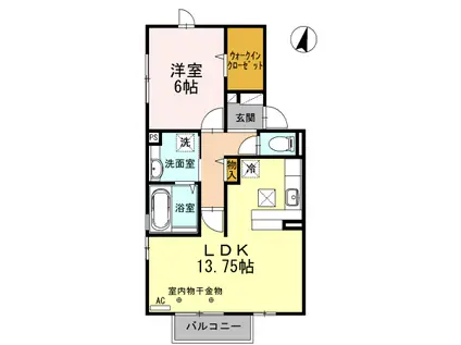 ラフィネ(1LDK/1階)の間取り写真