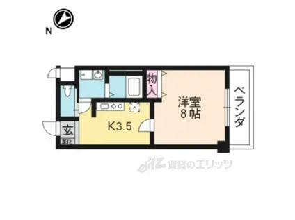 ティ・ア・モール(1K/2階)の間取り写真