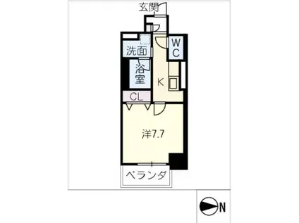 ピノ・アガタ岐阜駅前(1K/4階)の間取り写真