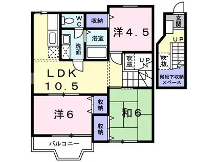 ヴィラ・ヴェルデ(3LDK/2階)の間取り写真
