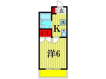 三郷FLATS(1K/4階)の間取り写真