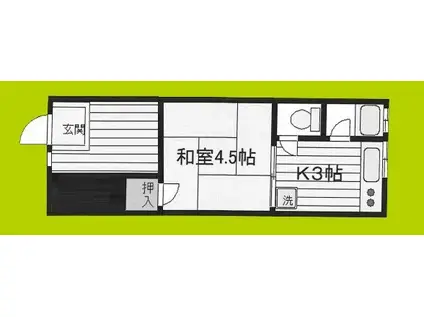 ミチハウス(2K/1階)の間取り写真