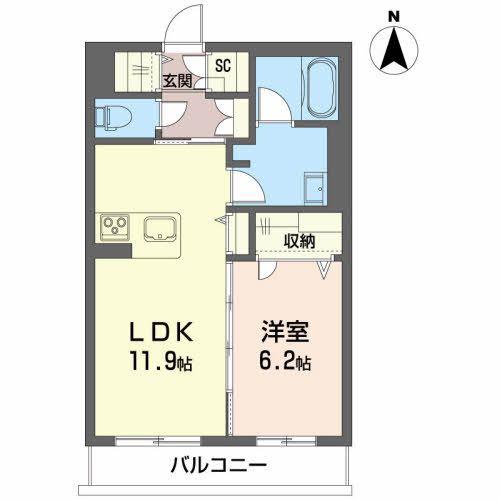 AIR・FOREST吉原(1LDK/3階)の間取り写真