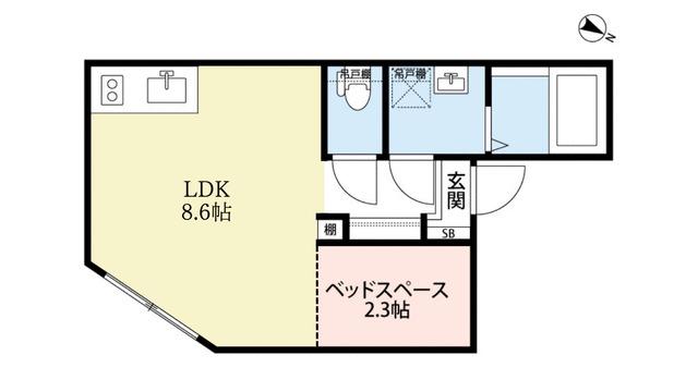 オークレスト下目黒(1LDK/5階)の間取り写真