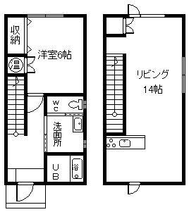 LINO GRACE(1LDK/1階)の間取り写真