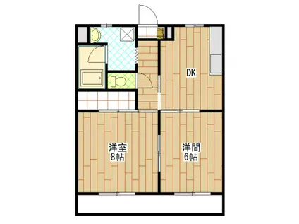 マンションハーヴェストII(2DK/4階)の間取り写真