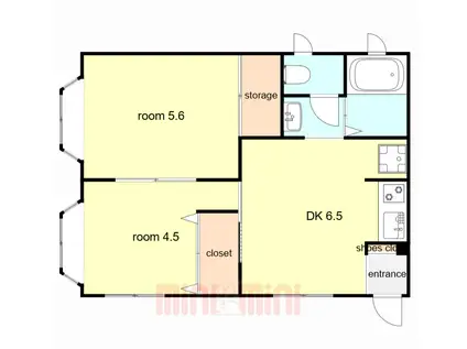 アリエス六甲3(2DK/1階)の間取り写真