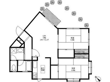 ラフォーレ駒沢(2LDK/1階)の間取り写真