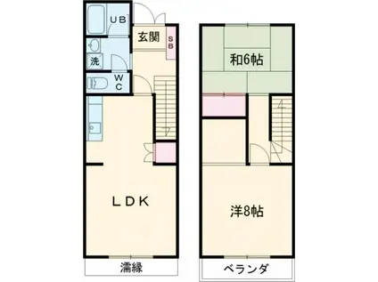 免田フルーツコーポ リンゴ(2LDK/1階)の間取り写真