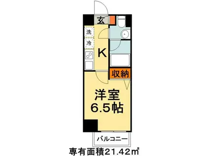 リライア東京イーストレジデンス(1K/4階)の間取り写真