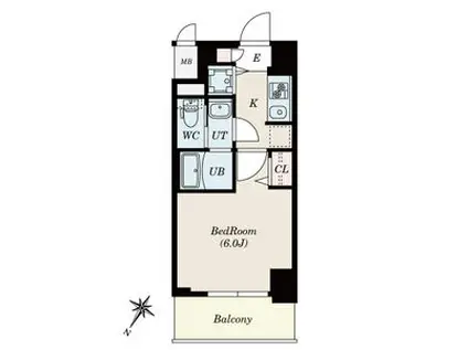 S-RESIDENCE一社(1K/13階)の間取り写真