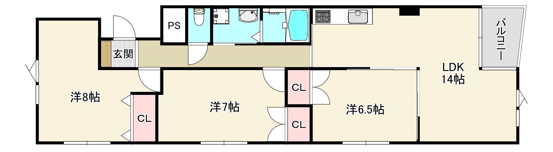 K`Sガーデン神明(3LDK/1階)の間取り写真