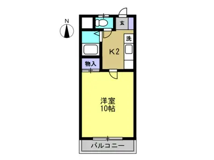 メモリーポケット(1K/1階)の間取り写真