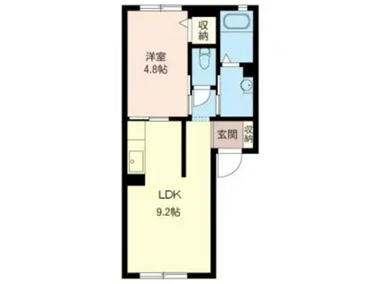 サンモール・シャム(1LDK/1階)の間取り写真