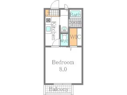 アヴニール(1K/1階)の間取り写真
