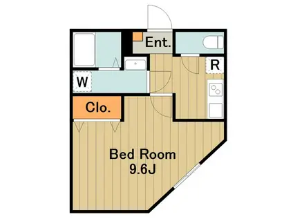 アンビション唐木田(1K/1階)の間取り写真