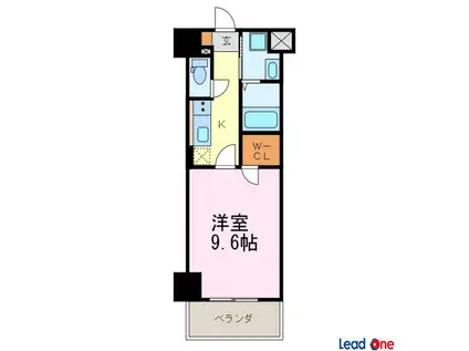 プレミアムコートりんくう(1K/8階)の間取り写真