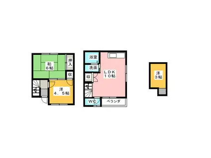 高木ハイツ(2LDK/1階)の間取り写真