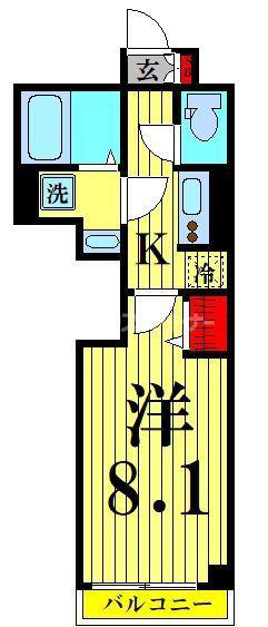 スアヴィス舎人(1K/3階)の間取り写真
