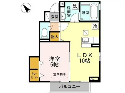 アルウェット(1LDK/1階)の間取り写真