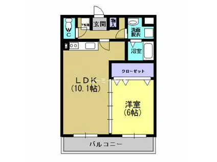 スチューシーMS”(1LDK/1階)の間取り写真