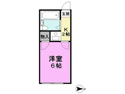 カーサビアンカ越谷(1K/1階)の間取り写真