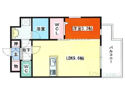 アリエッタ薬院(1LDK/5階)の間取り写真