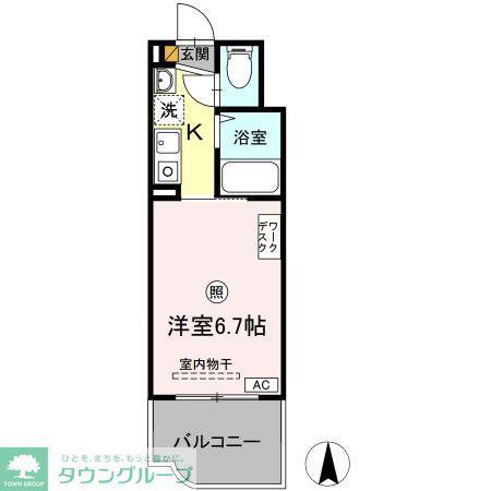 パティオ坂巻(1K/2階)の間取り写真