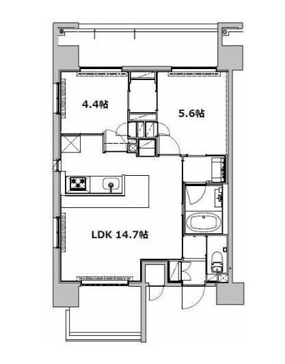 B CITY ART RESIDENCE CENTRALPARK(2LDK/4階)の間取り写真