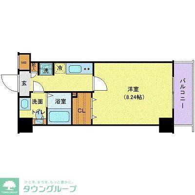 ユリカロゼAZEST川口(1K/4階)の間取り写真