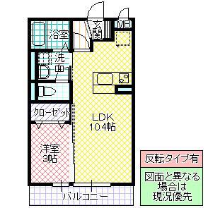 ハーベスト・コート(1LDK/1階)の間取り写真