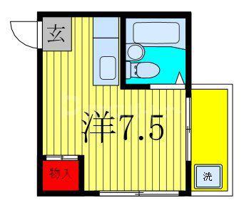 オレンジハイツイレブン(ワンルーム/2階)の間取り写真