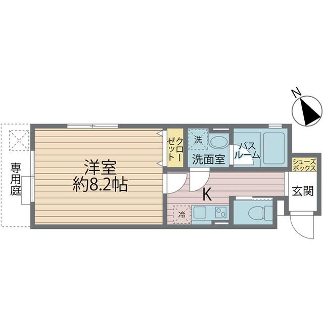 ワコーレヴィアーノ須磨関守町2丁目(1K/2階)の間取り写真