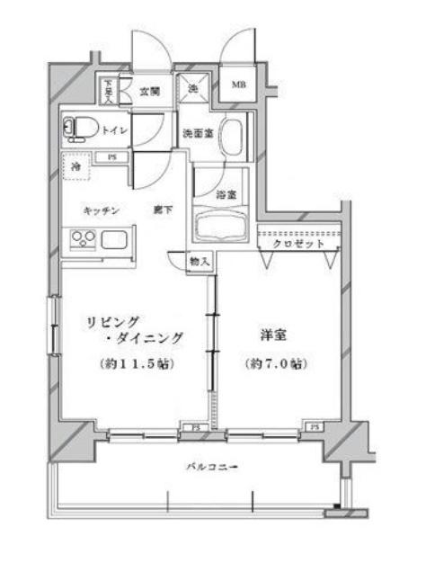 ライジングプレイス浅草参番館(1LDK/6階)の間取り写真