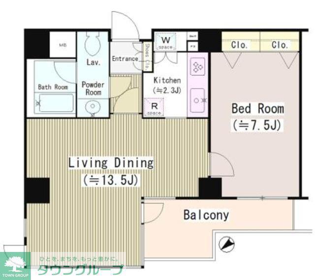 朝日マンション白金通(1LDK/8階)の間取り写真