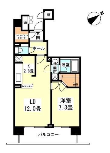 アーマックス大井町(1LDK/10階)の間取り写真
